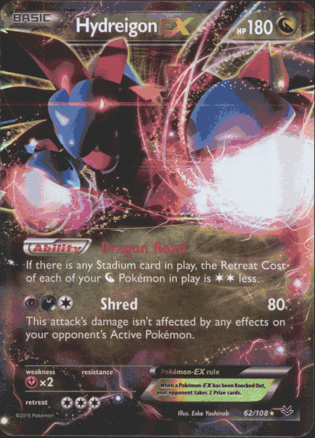 HYDREIGON-EX Pokemon XY06 Roaring Skies Ultra Rare Card # 62/108 HYDREIGON-EX Pokemon XY06 Roaring Skies Ultra Rare Card # 62/108