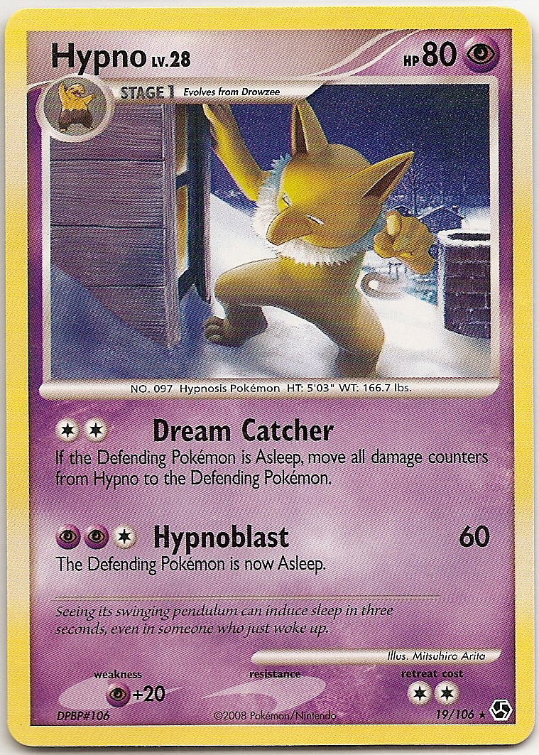 HYPNO LV.28 Pokemon Great Encounters Rare Card # 19