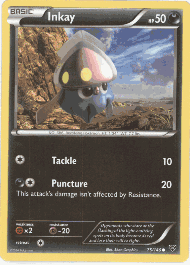 INKAY Pokemon X&Y Base Set Common Card # 75/146 INKAY Pokemon X&Y Base Set Common Card # 75/146