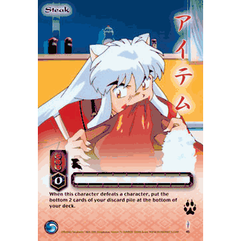 InuYasha TCG Kassen Common Card # 45 Steak