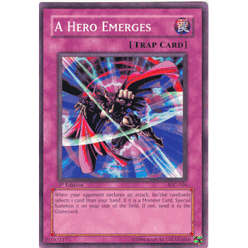 IOC - 104 A Hero Emerges Yugioh Invasion of Chaos Common Card