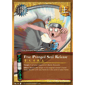 J-126 Five Pronged Seal Release Rare Naruto Card