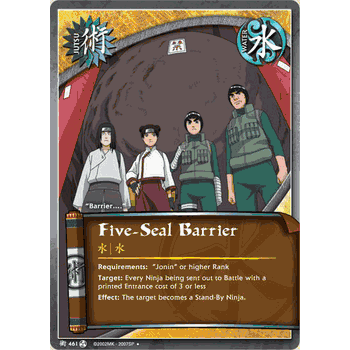 J-461 FIVE-SEAL BARRIER Uncommon Naruto Card