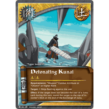 J-501 DETONATING KUNAI Common Naruto Card