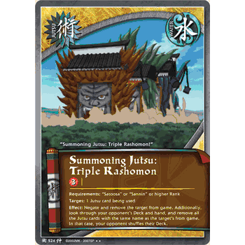 J-524 SUMMONING JUTSU: TRIPLE RASHOMON Rare Naruto Card