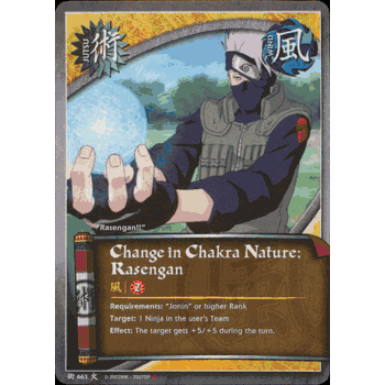J-663 CHANGE IN CHAKRA NATURE: RASENGAN Exclusive Uncommon Naruto Card