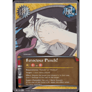 J-794 FEROCIOUS PUNCH! Uncommon Naruto Card