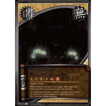 J-826 SEALING JUTSU: NINE PHANTOM DRAGONS Naruto Shattered Truth Rare Card