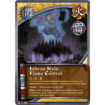 J931 INFERNO STYLE: FLAME CONTROL Rare Naruto Kage Summit Card