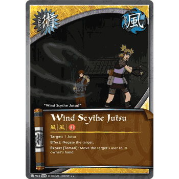 J942 WIND SCYTHE JUTSU Rare Naruto Kage Summit Card
