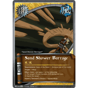 J944 SAND SHOWER BARRAGE Rare Naruto Kage Summit Card