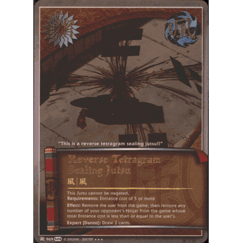 J969 REVERSE TETRAGRAM SEALING JUTSU Super Rare Naruto Avenger's Wrath Card