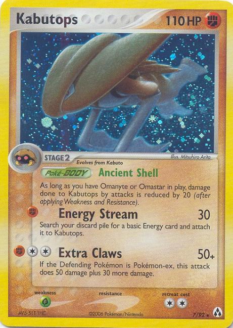 KABUTOPS Rare Holofoil Pokemon TCG Legend Maker Card # 7