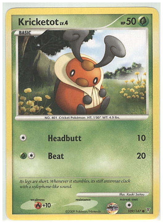kricketot pokemon card KRICKETOT Pokemon Supreme Victors Common Card # 109