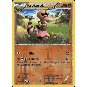 KROKOROK PARALLEL (REVERSE) FOIL Pokemon BW2 Emerging Powers Card # 61/98