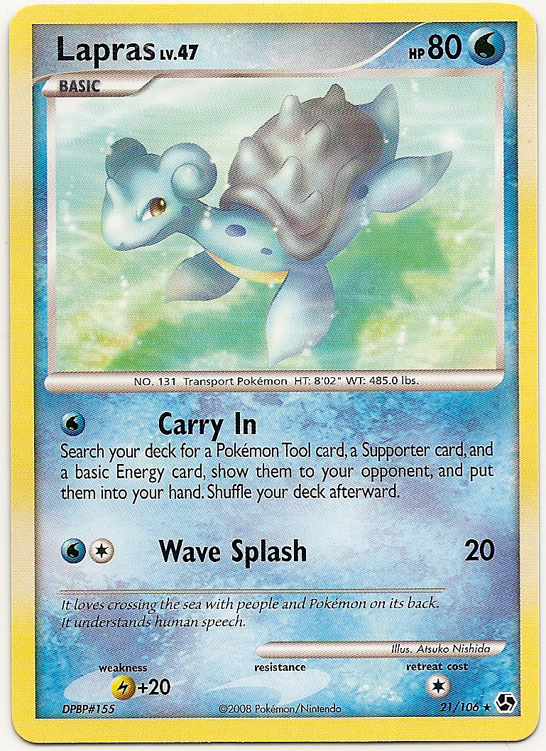 LAPRAS LV.47 Pokemon Great Encounters Rare Card # 21