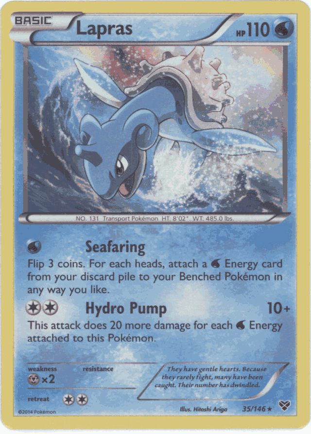 LAPRAS Pokemon X&Y Base Set Holo Rare Card # 35/146