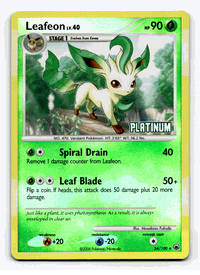 LEAFEON LV.40 Pokemon PLATINUM Burger King Reverse Foil Promo Card # 24/100