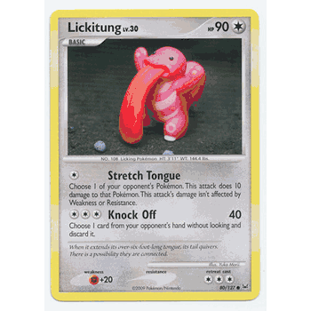 LICKITUNG Pokemon Common Platinum Card # 80