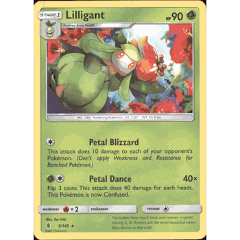 LILLIGANT Pokemon SM02 Sun & Moon Guardians Rising Rare Card # 5