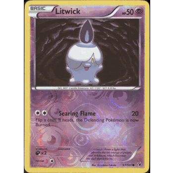LITWICK PARALLEL (REVERSE) FOIL Pokemon BW3 Black & White Noble Victories Card # 57