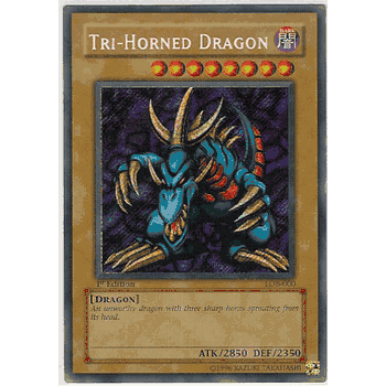 LOB - 000 Tri-Horned Dragon Secret Rare Card