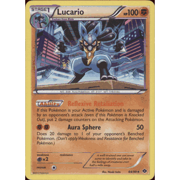 LUCARIO Holofoil Rare Pokemon BW4 Next Destinies Card # 64