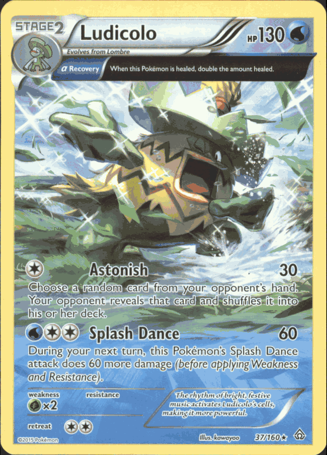 LUDICOLO Pokemon XY Primal Clash Rare Card # 37/160