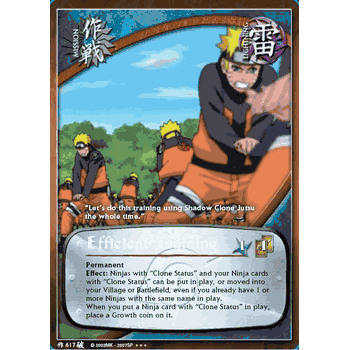 M-617 EFFICIENT TRAINING Super Rare Gold Foil Naruto CCG Card
