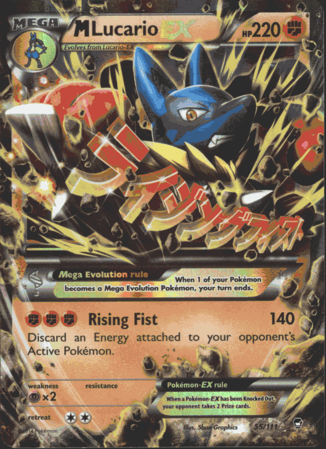 M LUCARIO-EX Pokemon XY03 XY Furious Fist Ultra Rare Holofoil Card # 55
