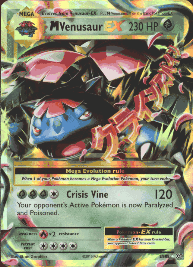 M VENUSAUR EX Pokemon XY Evolutions XY12 Ultra Rare Card # 2