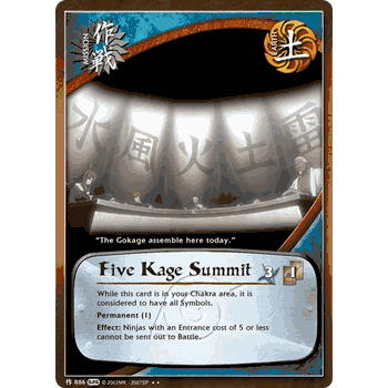 M886 FIVE KAGE SUMMIT Rare Naruto Kage Summit Card