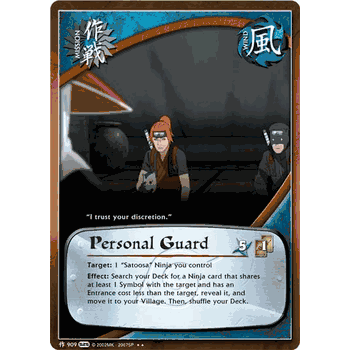M909 PERSONAL GUARD Rare Naruto Kage Summit Card