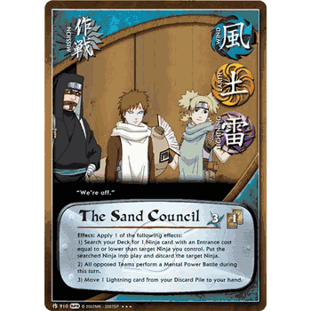 M910 THE SAND COUNCIL Super Rare Naruto Kage Summit Card