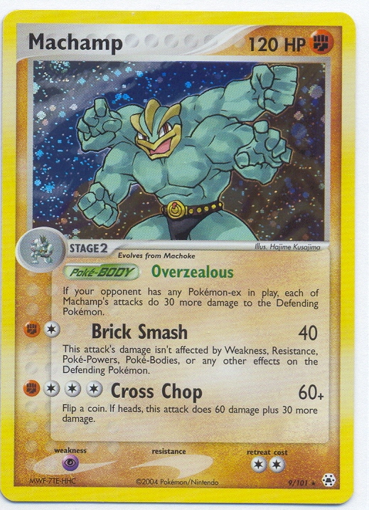 MACHAMP Holofoil Rare Pokemon Hidden Legends Card # 9