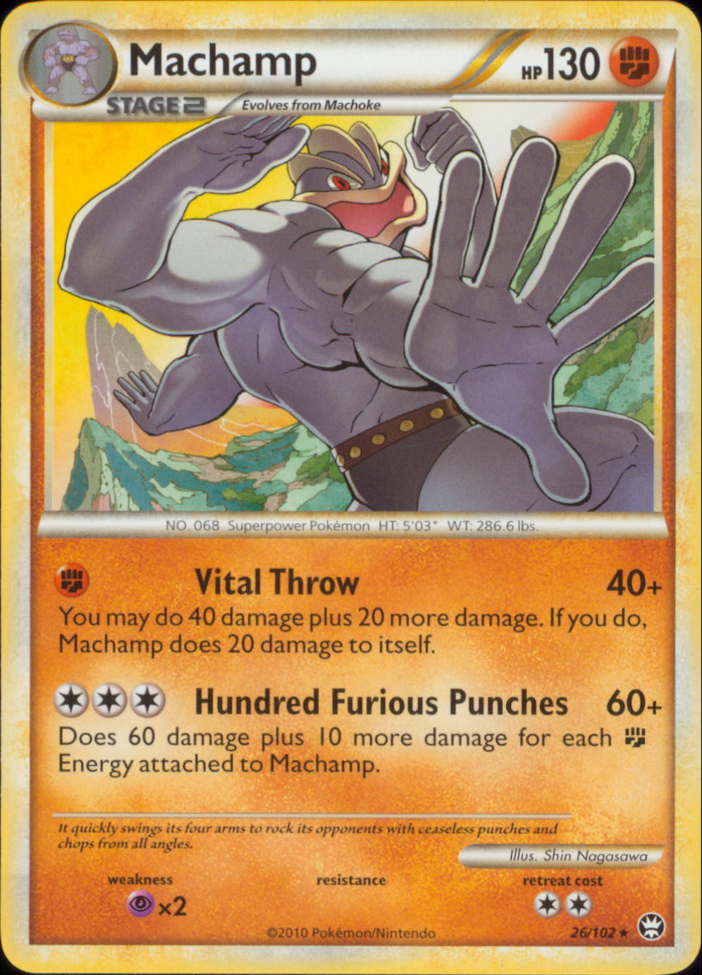 MACHAMP Pokemon HS Triumphant Rare Card # 26/102