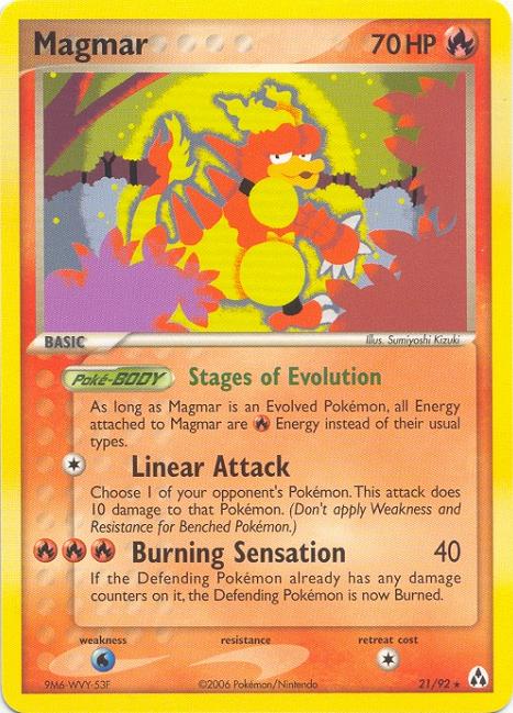 rare magmar pokemon card Amazon.com: Pokemon Magmar - 36/102 - Uncommon - Unlimited Edition main image 1