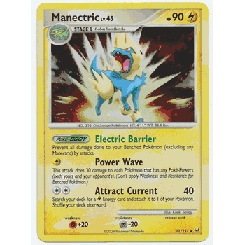 MANECTRIC Pokemon Holofoil Rare Platinum Card # 11