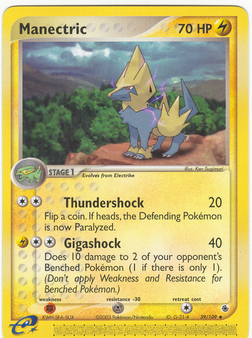 MANECTRIC Uncommon Pokemon EX Ruby & Sapphire Card # 39