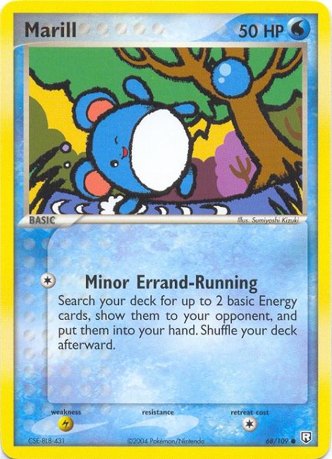pokemon marill card (88/130) [Diamond & Pearl: Base Set] proof acrylic case and featuring a striking image of the captivating character What is the misprint on