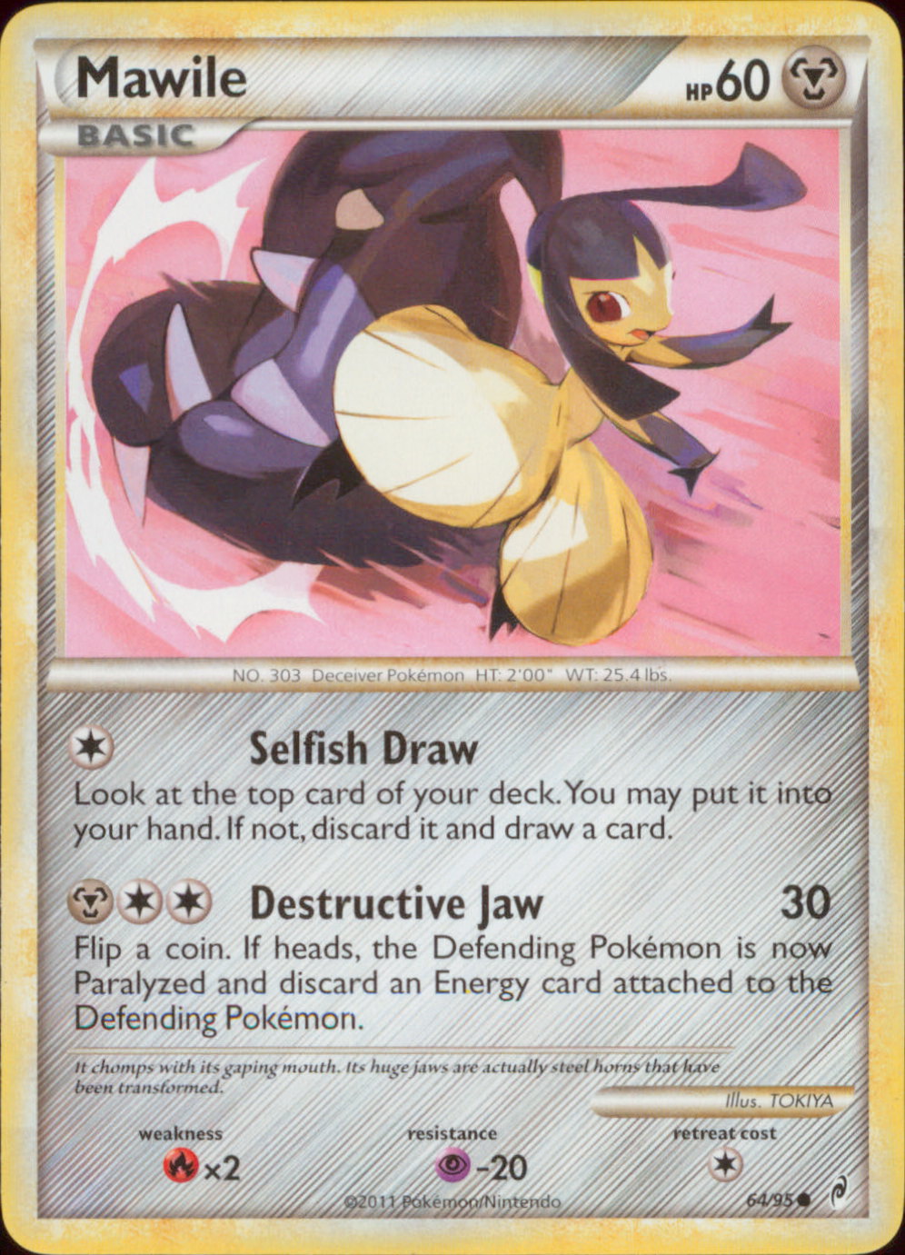 MAWILE Common Call of Legends Pokemon Card # 64/95 MAWILE Common Call of Legends Pokemon Card # 64/95