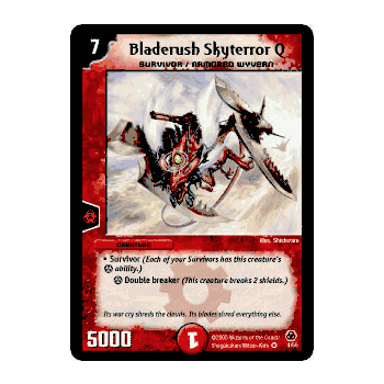 MEGA-004 Bladerush Skyterror Q Duelmasters TCG DM-05 Survivors of the Megapocalypse Very Rare Holofoil Card # 4