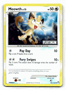 MEOWTH LV.13 Pokemon PLATINUM Burger King Reverse Foil Promo Card # 106/146