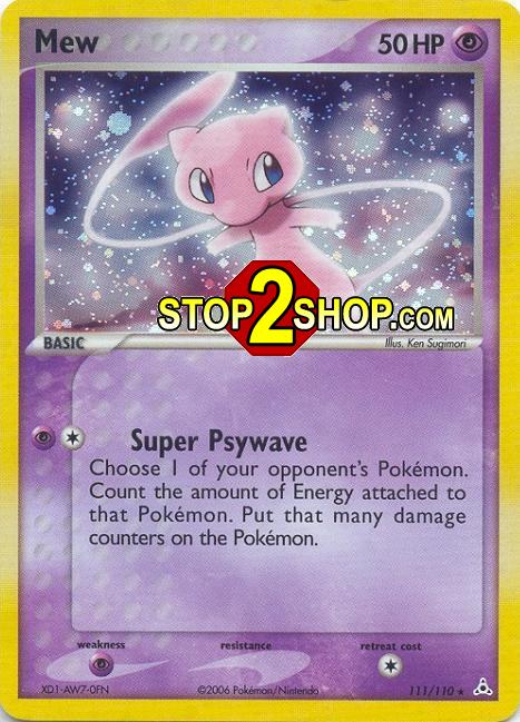 MEW Limited Edition Box Topper Holofoil Pokemon Holon Phantoms Card # 111