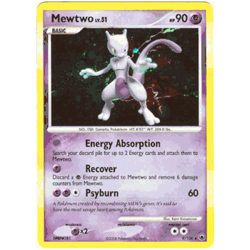MEWTWO LV.51 Pokemon Majestic Dawn Holofoil Rare Card # 9