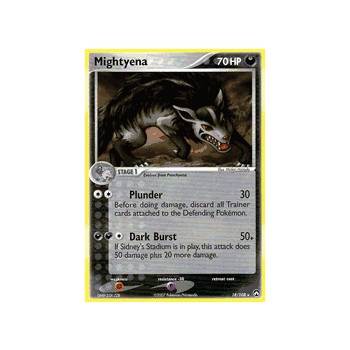 MIGHTYENA Rare Pokemon EX Power Keepers Card # 18