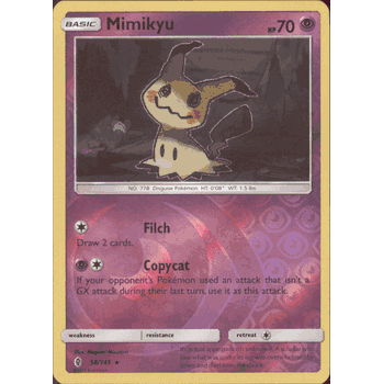 MIMIKYU Pokemon SM02 Sun & Moon Guardians Rising Holo Rare PARALLEL FOIL Card # 58