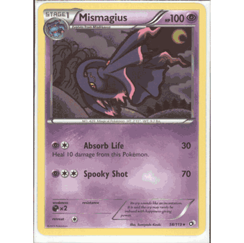 MISMAGIUS Rare Pokemon BW11 Black & White Legendary Treasures Card # 58