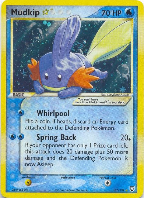 MUDKIP "STAR" Team Rocket Returns Holofoil Rare Pokemon Card # 107