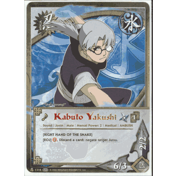 N-1316 KABUTO YAKUSHI [RIGHT HAND OF THE SNAKE] Rare Naruto Invasion Card